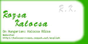 rozsa kalocsa business card